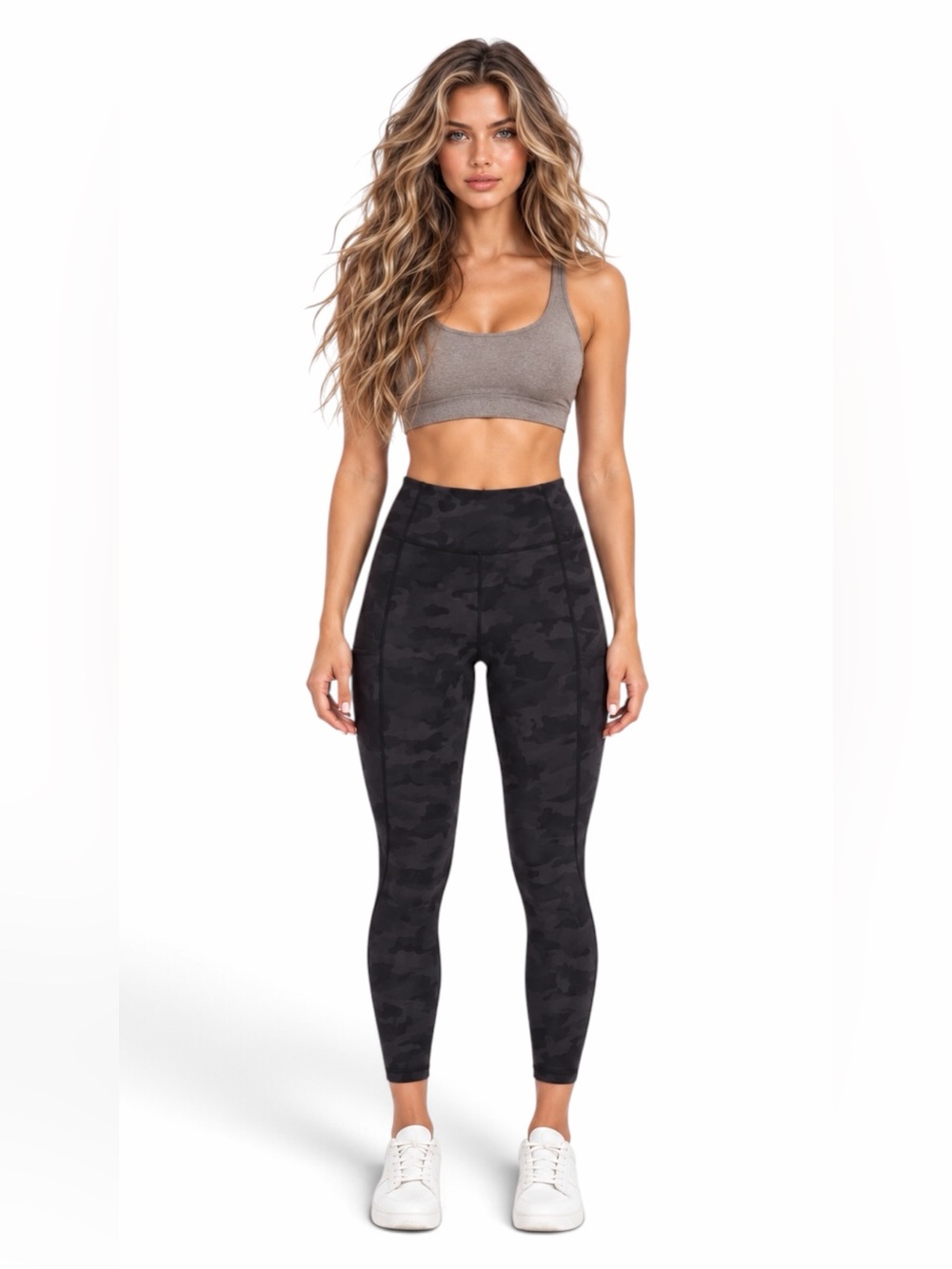 Lululemon – Time To Sweat Crop 23” – Incognito Camo Multi Grey – Sz. 6